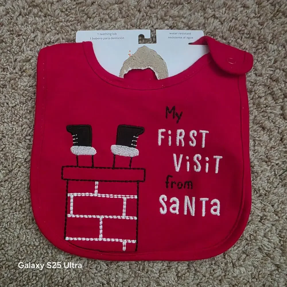 NWT just one you my first christmas‎ baby bib